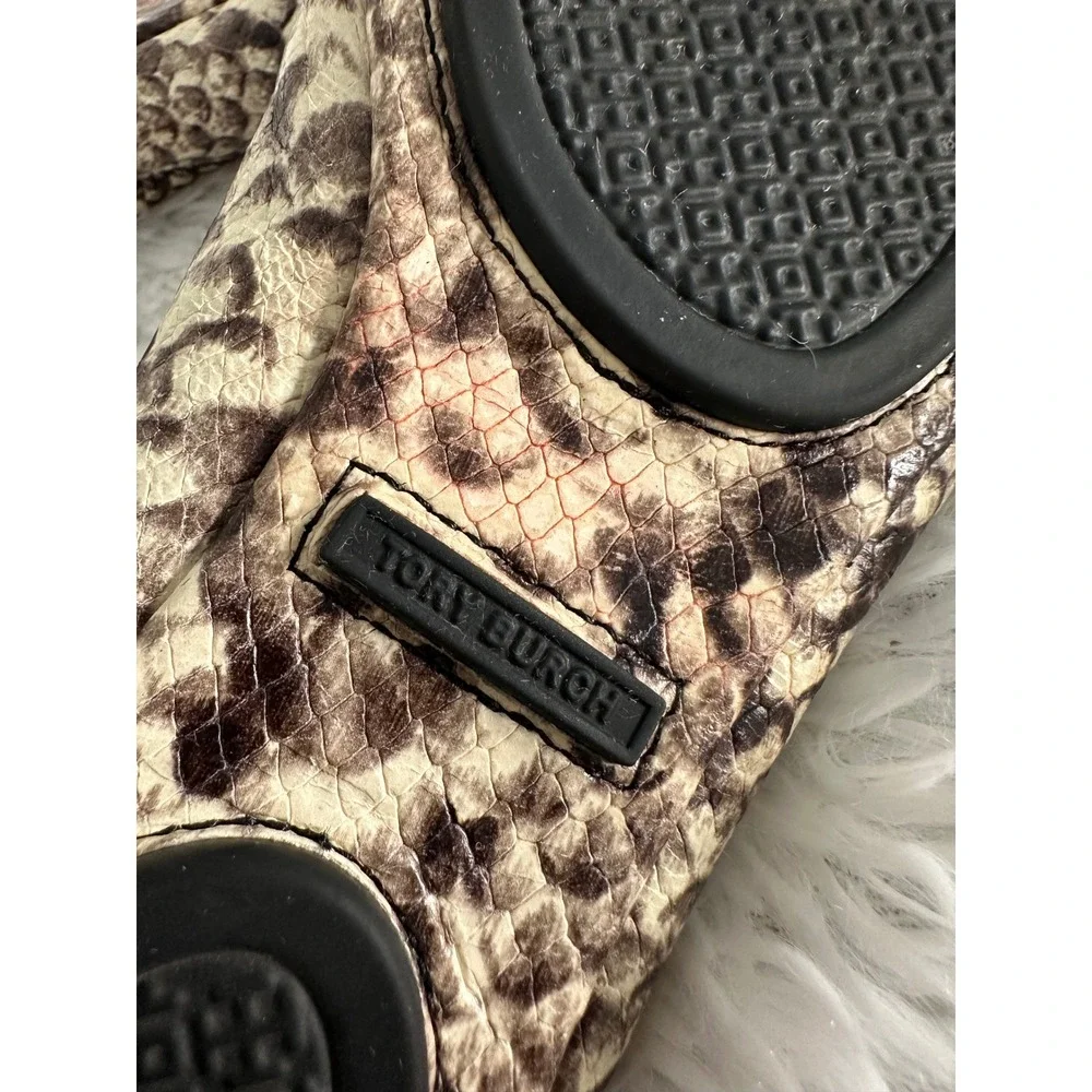 Tory Burch Minnie Travel snakeskin embossed Ballet Flats sz 7